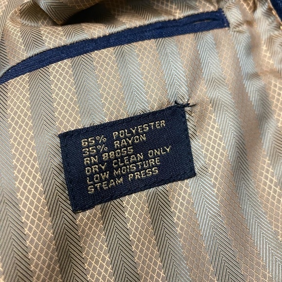 Pino Baldini Super 120s Mens Suit 44L Blue Stripe 38Wx 44L Pleated pants - Picture 6 of 12